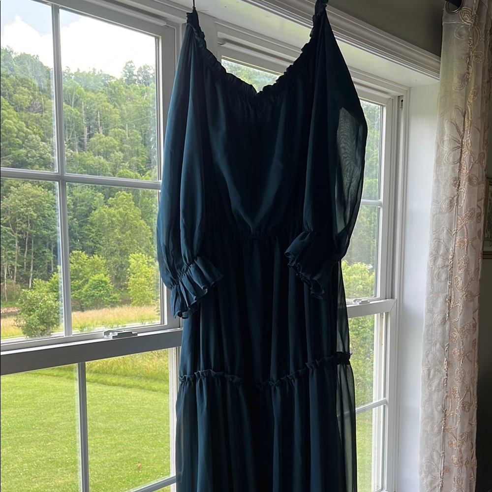 Baltic Born off the shoulderElegant Teal Women's Dress